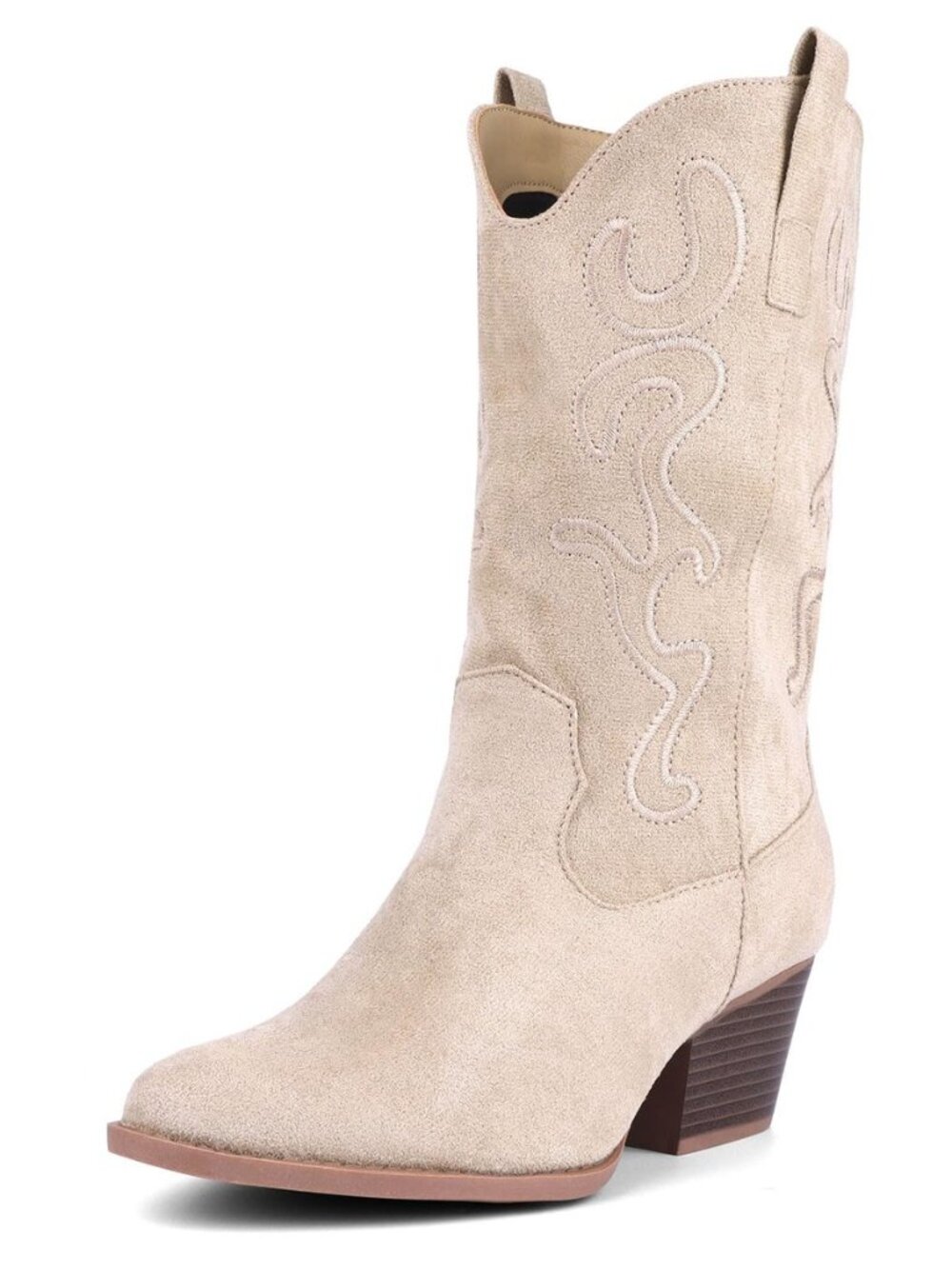 Cowboy Boots for Women Cowgirl Mid Calf Western Embroidered Boot β Low Chunky